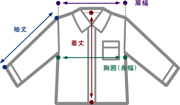 リベレートン ストレッチシャツ サイズ表の目安 Liberaton